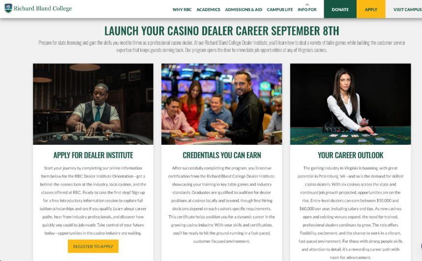 Live! Casino Virginia dealer school
